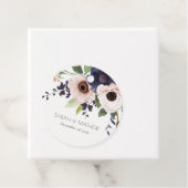 シック赤面ネイビーアネモネフローラウォーターカラー結婚ズ フェイバータグ (インサイチュ)