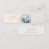 シック赤面ネイビーラストフラワースタッドイヤリングディスプレイ スキニー名刺 (正面/裏面)