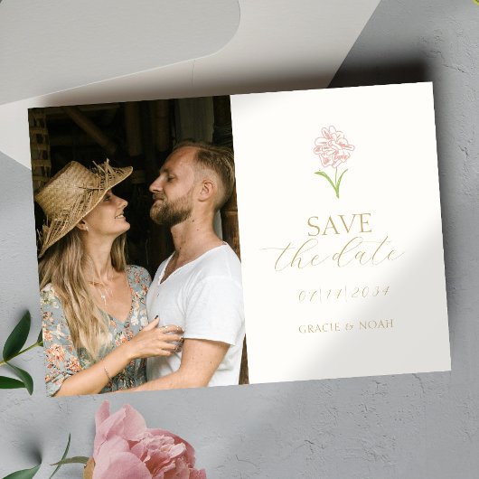 シック赤面バラアイボリー結婚写真 セーブザデート
