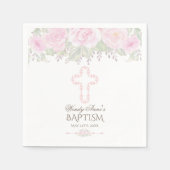 シック赤面バラガーデンフローラガール《キリスト教》洗礼式や命名式 スタンダードカクテルナプキン (正面)