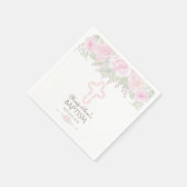 シック赤面バラガーデンフローラガール《キリスト教》洗礼式や命名式 スタンダードカクテルナプキン (角)