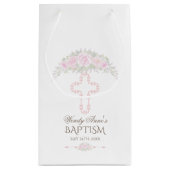 シック赤面バラガーデンフローラガール《キリスト教》洗礼式や命名式 スモールペーパーバッグ (裏面)