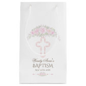 シック赤面バラガーデンフローラガール《キリスト教》洗礼式や命名式 スモールペーパーバッグ (正面)