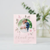 シック赤面バラ結婚フローラ撮影ありがとう サンキューカード (スタンド正面)