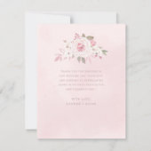 シック赤面バラ結婚フローラ撮影ありがとう サンキューカード (裏面)