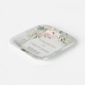 シック赤面バラ金ゴールドフレーム結婚ユーカリ ペーパープレート (傾斜あり)