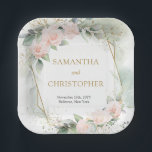 シック赤面バラ金ゴールドフレーム結婚ユーカリ ペーパープレート<br><div class="desc">魅力的なエレガント緑の葉のフェイク金ゴールド紙プレートを見なさい – どのようなお祝いにも目結婚眩しい追加！緑豊かな緑と金ゴールドのアクセントの複雑なデザインフェイクで、このプレートは楽に優雅さと魅力を醸し出している。あなたの特別な日に洗練されたtouchを追加するのに最適な、これらのプレートはあなたのゲストをワンダーランドに運お洒落送する。この違う食器の冒険の精神を受け入れ素晴らしる勇気を持ち、忘れられない思い出を結婚作りなさい！</div>