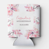 シック赤面ピンクさくらんぼブロッサムボタニカル誕生日 缶クーラー (裏面)