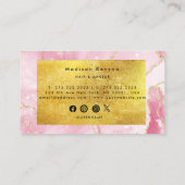 シック赤面ピンクアンドゴールドフェイクフォイル 名刺 (裏面)