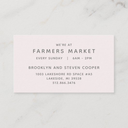 シック赤面ピンクウォーターカラーフローラプロフェッショナル 名刺 (裏面)