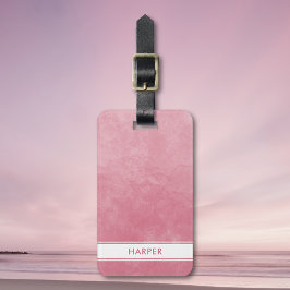 シック赤面ピンクウォーターカラーモダンウォッシュ ラゲッジタグ