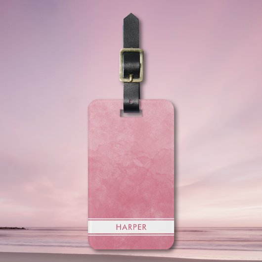 シック赤面ピンクウォーターカラーモダンウォッシュ ラゲッジタグ