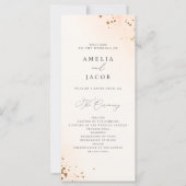 シック赤面ピンクウォーターカラー結婚式 プログラム (正面)