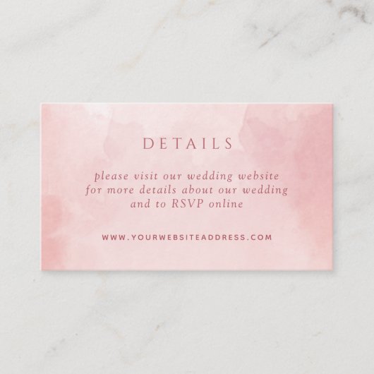 シック赤面ピンクウォーター結婚カラー詳細サイト エンクロージャーカード