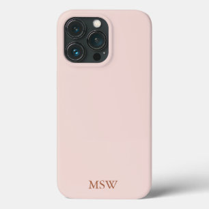 シック赤面ピンクカスタムイニシャルモノグラムエレガント iPhone 13 PROケース