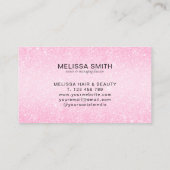 シック赤面ピンクグリッターモノグラム 名刺 (裏面)