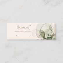 シック赤面ピンクグリーンフラワースタッドイヤリングディスプレイ