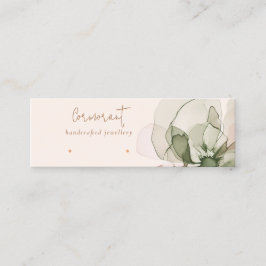 シック赤面ピンクグリーンフラワースタッドイヤリングディスプレイ スキニー名刺