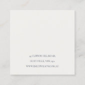 シック赤面ピンクグリーンフラワースタッドイヤリングディスプレイ スクエア名刺 (裏面)