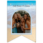 シック赤面ピンクサンセットビーチ結婚式 バンティングフラッグ (第2の旗)