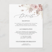 シック赤面ピンクダスティバラフローラ結婚ズ詳細 エンクロージャーカード (正面)