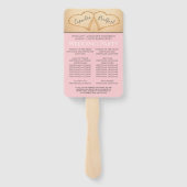 シック赤面ピンクハートサンドビーチ結婚式プログラム ハンドファン (裏面)