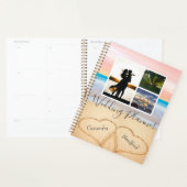 シック赤面ピンクビーチ2ハートインサンド結婚ズ プランナー手帳 (ディスプレー)