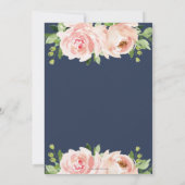 シック赤面ピンクフローラグリーナリー結婚ズ 招待状 (裏面)