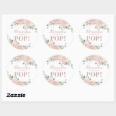 シック赤面ピンクフローラバラ金ゴールドベビー準備完了ポップ・アートの ラウンドシール (シート)