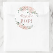 シック赤面ピンクフローラバラ金ゴールドベビー準備完了ポップ・アートの ラウンドシール (バッグ)