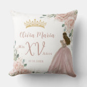 シック赤面ピンクフローラプリンセスドレスキンセアニラ クッション (正面)