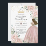 シック赤面ピンクフローラプリンセスドレスキンセアニラ 招待状<br><div class="desc">このパーソナライズエレガント赤面フローラキンセアニラ/甘い16誕生日の招待を簡単かつ迅速に。単にクリックデザインツールを使用して編集ボタンをクリックして、文字の編集、フォントおよびフォントの色の変更。柔らかい水色の赤面の花を特色とし、美しい赤面ピンクのボールガウンと金ゴールド王女の冠を着た女の子。キンセアニェラ、sweet sixteen、18歳の誕生日、デバタンボールや多くの大事な行事に最適！ストアで使用可能な一致アイテム。ハサマーセット素晴らし書類</div>