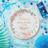 シック赤面ピンクフローラベビーブライダルシャワー誕生日 ペーパープレート (パーティー)