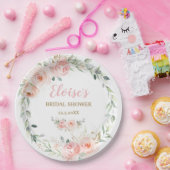 シック赤面ピンクフローラベビーブライダルシャワー誕生日 ペーパープレート (パーティー)