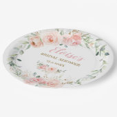 シック赤面ピンクフローラベビーブライダルシャワー誕生日 ペーパープレート (アングル)
