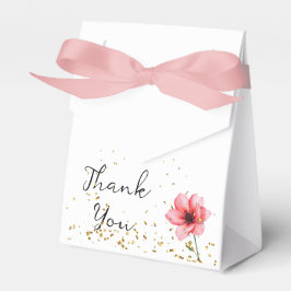 シック赤面ピンクフローラ紙吹雪結婚フレーム フェイバーボックス