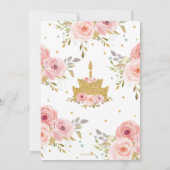 シック赤面ピンクフローラ18お誕生日ケーキ 招待状 (裏面)