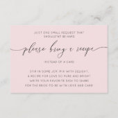 シック赤面ピンクブライダルシャワーレシピ エンクロージャーカード (正面)