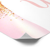 シック赤面ピンクブライダルシャワー歓迎 ポスター (角)