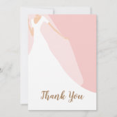 シック赤面ピンクブライダルシャワー サンキューカード (正面)