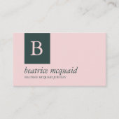 シック赤面ピンクブルー 名刺 (正面)