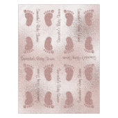 シック赤面ピンクベビーシャワーベビー足テーブルクロス テーブルクロス (正面)