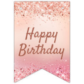 シック赤面ピンクホログリッター誕生日 バンティングフラッグ (第2の旗)