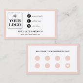 シック赤面ピンクホワイトソーシャルメディア&ロイヤリティ 名刺 (正面/裏面)