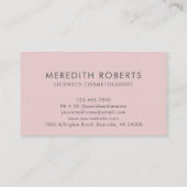シック赤面ピンクモノグラムイニシャルMヘアメイクアップ 名刺 (裏面)