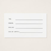 シック赤面ピンクモノグラムモダンエレガントギフトカード (裏面)