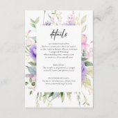 シック赤面ピンクラベンダープオーニー詳細結婚ズ エンクロージャーカード (正面)