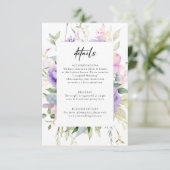 シック赤面ピンクラベンダープオーニー詳細結婚ズ エンクロージャーカード (スタンド正面)