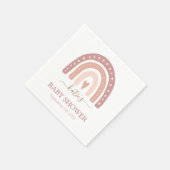 シック赤面ピンクレインボーガールベビーシャワー スタンダードカクテルナプキン (角)