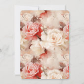 シック赤面ピンクローズカップケーキブライダルシャワー 招待状 (裏面)